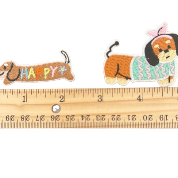 5 Cute Dachshund Dog Embroidered Patches Set - Multicolor - Picture 7 of 7